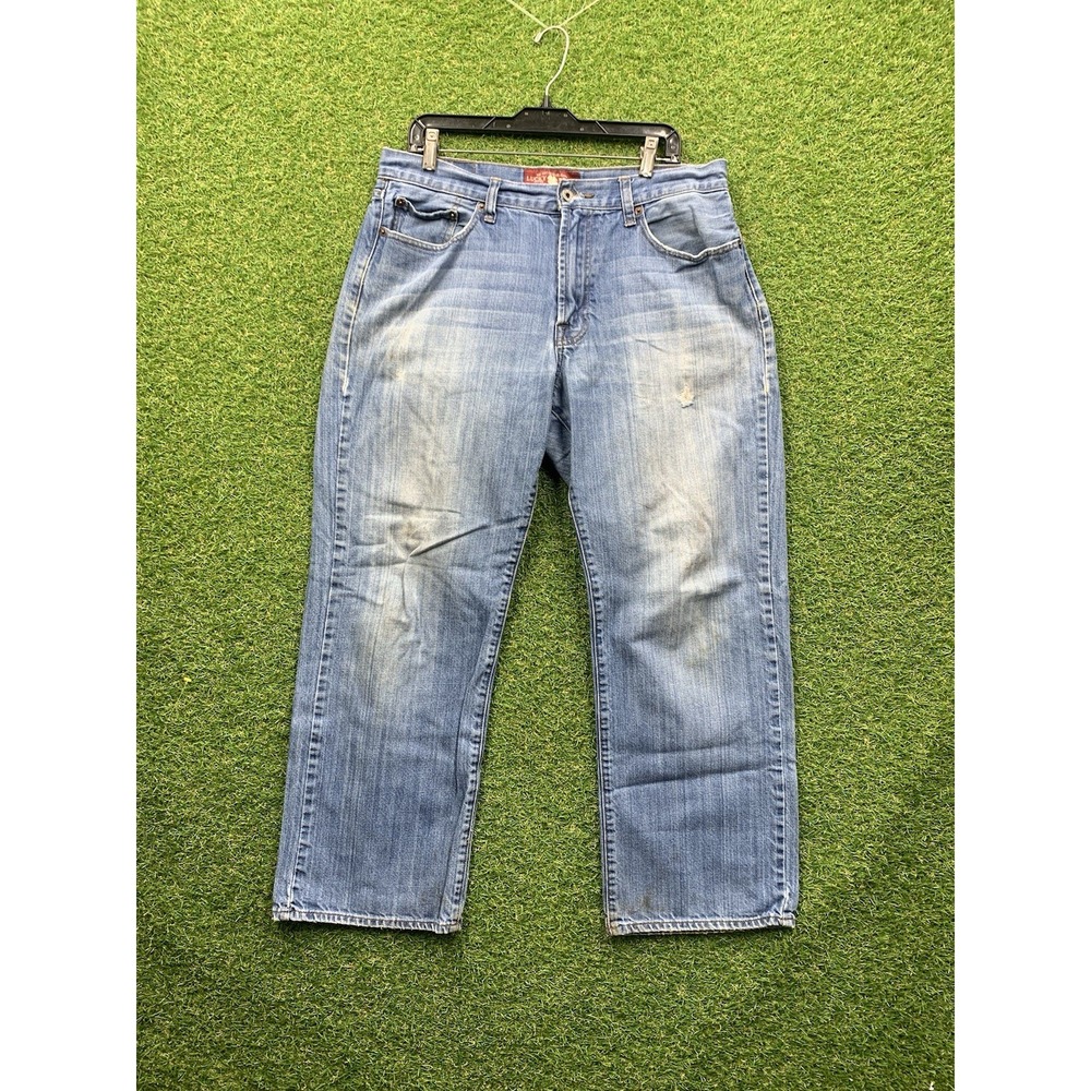Lucky Brand Jeans Mens 34x28 181 Relaxed Straight y2k denim